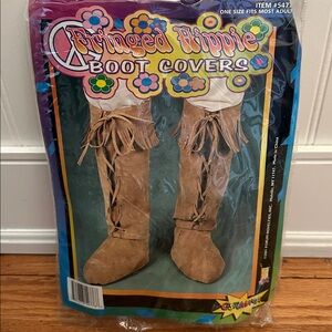 Tan Fringed Boot Covers